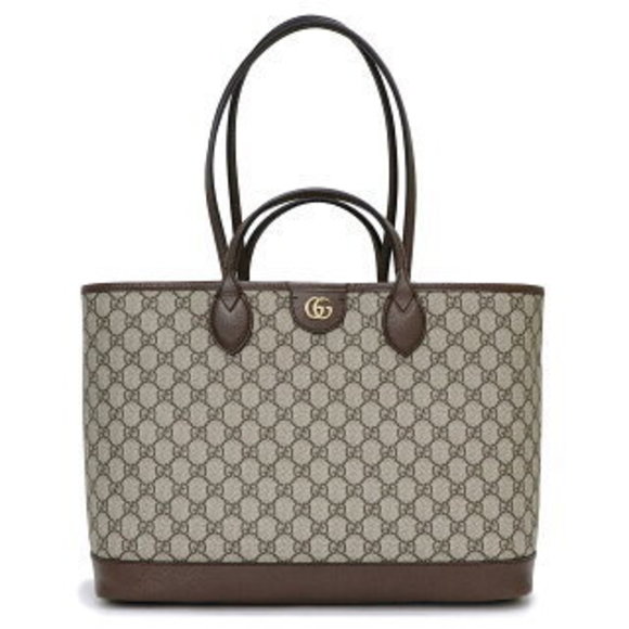 Gucci Ophidia GG Tote Shoulder Bag GG Supreme Leather Beige Brown - Picture 1 of 9